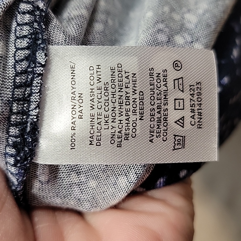 LOFT Size XS Blue & White Speckled Sleeveless Blouse, NEW with Tag - Picture 13 of 14